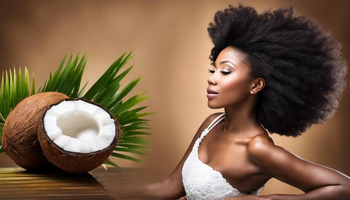 Image depicting the benefits of coconut oil for African hair