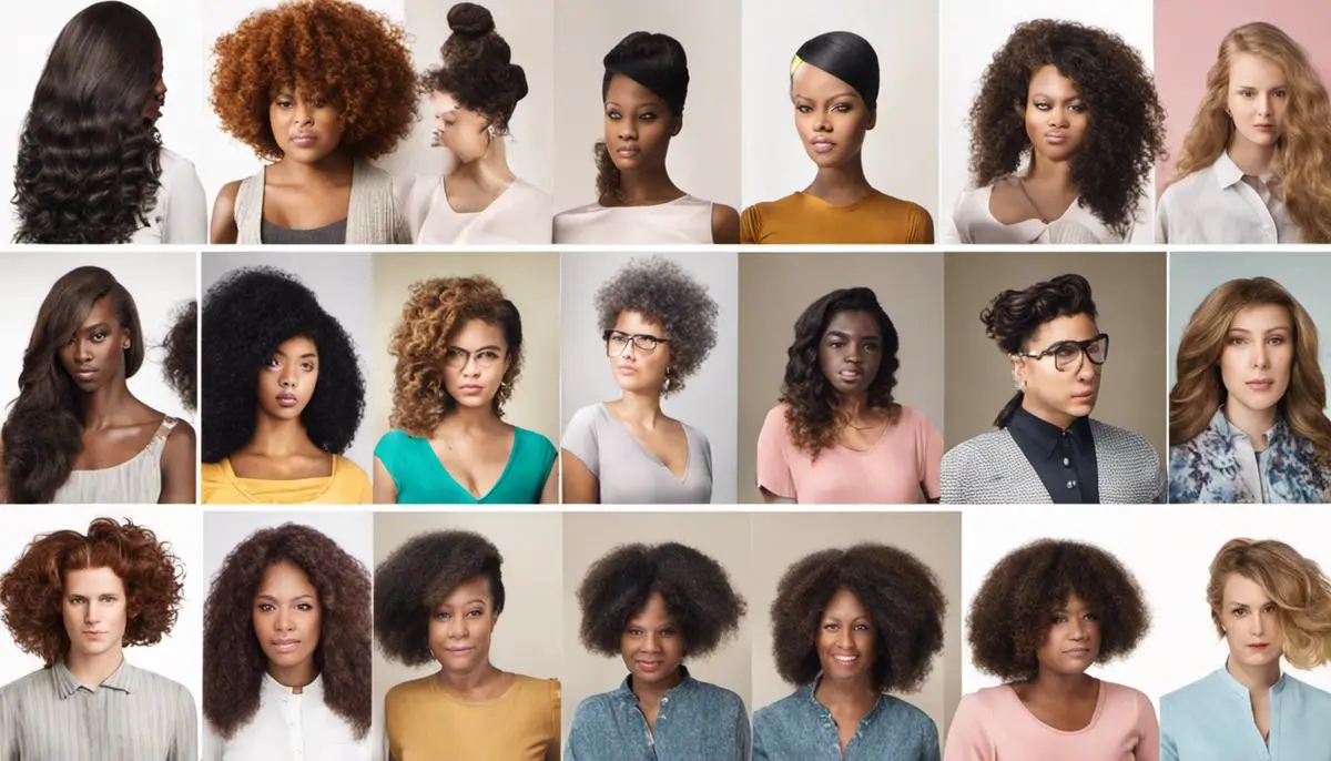 Image depicting different hair types and their potential issues for someone that is visually impaired
